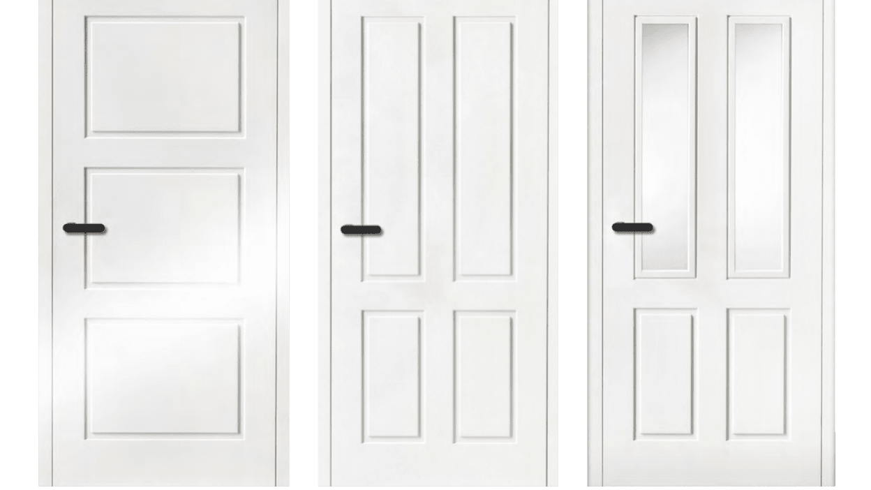 Haustüren weiß Drei weiße Haustüren in unterschiedlichem Design