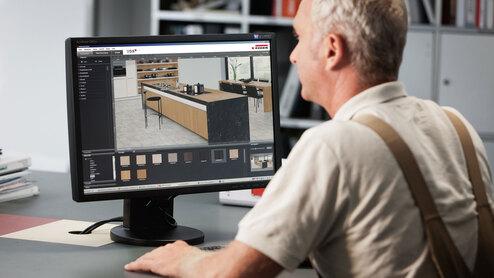 Erweiterte Küchenplanung am Computer Erweiterte Küchenplanung in 3D am Computer durch Tischler